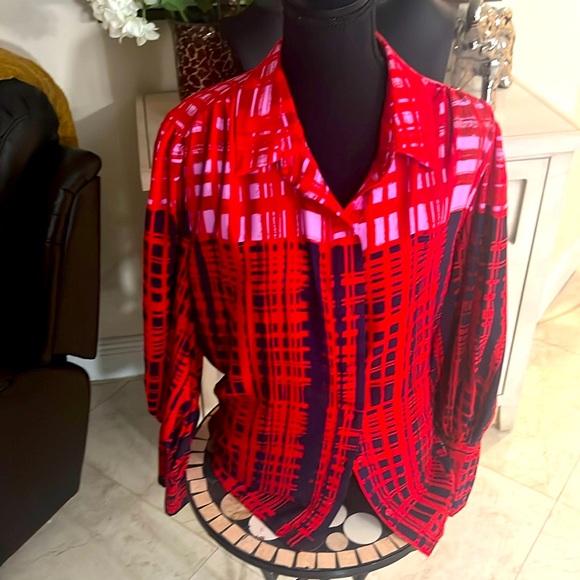 Long sleeve multi-color blouse by Eva Mendez - Picture 1 of 5
